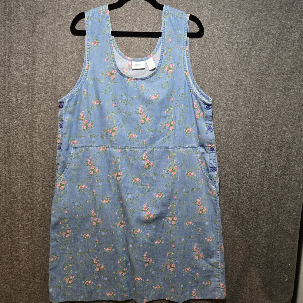 Women's VERMONT COUNTRY STORE Floral Cottage Country Jumper Dress Size L